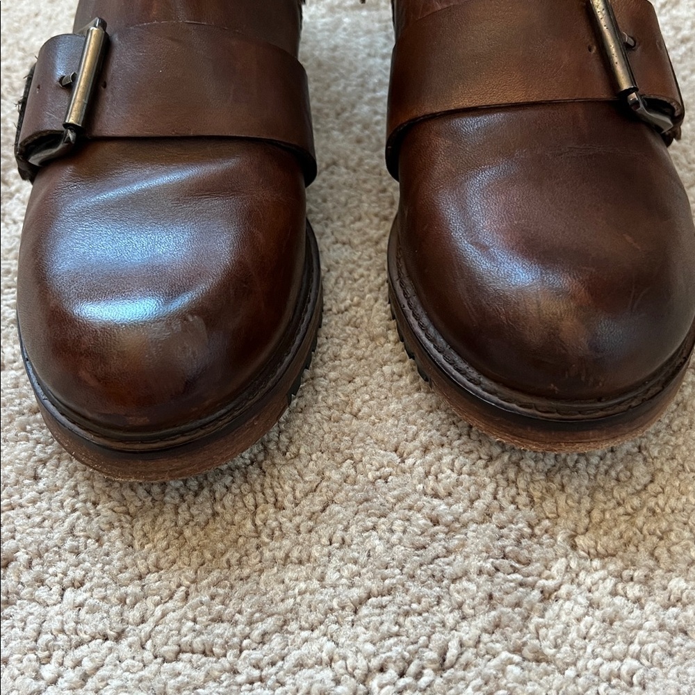 Vintage Foundry Co. Bobbi Biker boots in brown leather - Picture 2 of 7